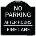 thumbnail image 1 of SignMission Designer Series Sign - No Parking - After Hours Fire Lane | Black & Silver 18" X 18" Heavy-Gauge Aluminum Architectural Sign | Protect Your Business & Municipality | Made in, 1 of 4