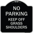 thumbnail image 1 of SignMission Designer Series Sign - No Parking Keep Off Grass Shoulders | Black & Silver 18" X 18" Heavy-Gauge Aluminum Architectural Sign | Protect Your Business & Municipality | Made, 1 of 4