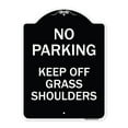 thumbnail image 1 of SignMission Designer Series Sign - No Parking Keep Off Grass Shoulders | Black & White 18" x 24" Heavy-Gauge Aluminum Architectural Sign | Protect Your Business & Municipality | Made in, 1 of 4