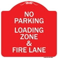 thumbnail image 1 of SignMission Designer Series Sign - No Parking Loading Zone & Fire Lane | Red & White 18" X 18" Heavy-Gauge Aluminum Architectural Sign | Protect Your Business & Municipality | Made in, 1 of 4