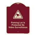 thumbnail image 1 of SignMission Designer Series Sign - Parking Lot Is Protected By Video Surveillance With Caution Graphic Burgundy 18" x 24" Heavy-Gauge Aluminum Architectural Sign Protect Your Business, 1 of 4