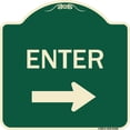 thumbnail image 1 of SignMission Designer Series Sign - Parking Lot Sign Enter Sign (Right Arrow) | Green & Tan 18" X 18" Heavy-Gauge Aluminum Architectural Sign | Protect Your Business & Municipality |, 1 of 4