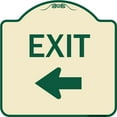 thumbnail image 1 of SignMission Designer Series Sign - Parking Lot Sign Exit Sign (Left Arrow) | Tan & Green 18" X 18" Heavy-Gauge Aluminum Architectural Sign | Protect Your Business & Municipality | Made, 1 of 4