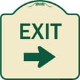 thumbnail image 1 of SignMission Designer Series Sign - Parking Lot Sign Exit Sign (Right Arrow) | Tan & Green 18" X 18" Heavy-Gauge Aluminum Architectural Sign | Protect Your Business & Municipality | Made, 1 of 4