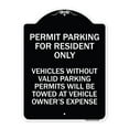 thumbnail image 1 of SignMission Designer Series Sign - Parking Permit Sign Permit Parking for Residents Only Vehicles Without Valid Parking Permits Will Be Towed | Black & White 18" x 24" Heavy-Gauge, 1 of 4
