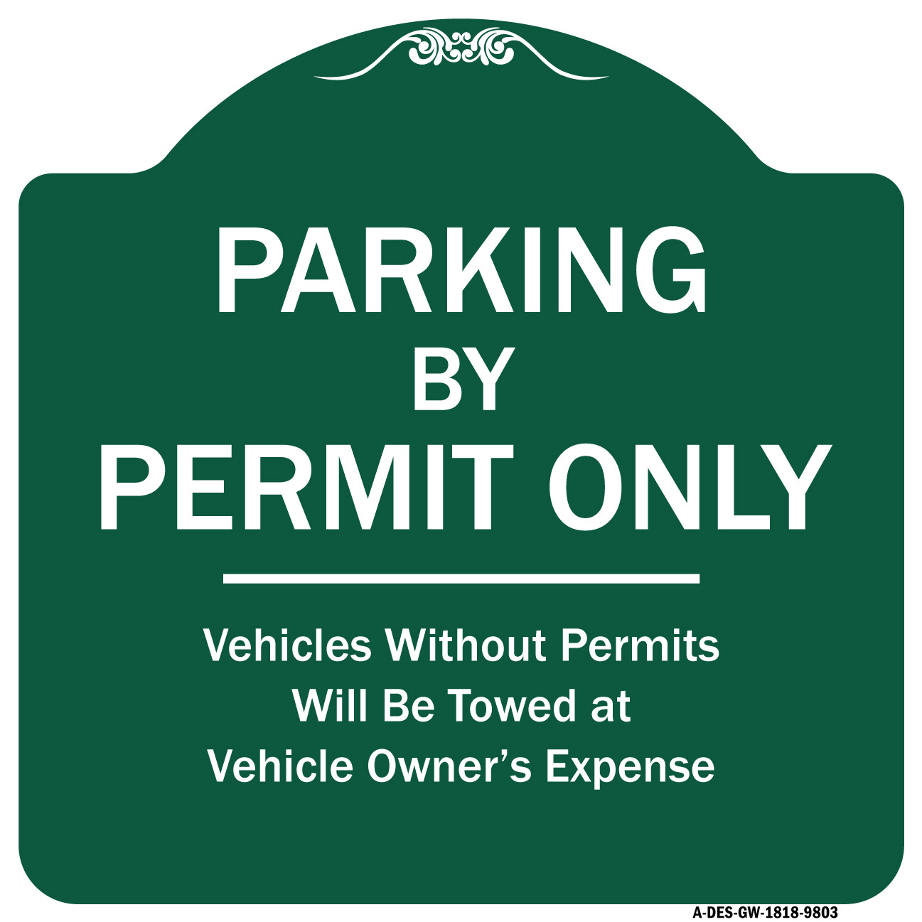 SignMission Designer Series Sign - Parking By Permit Only Vehicles ...