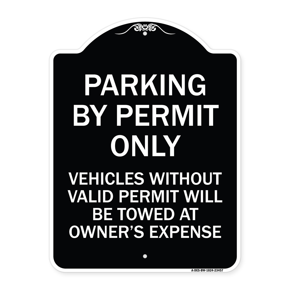 SignMission Designer Series Sign - Parking by Permit Only Vehicles ...
