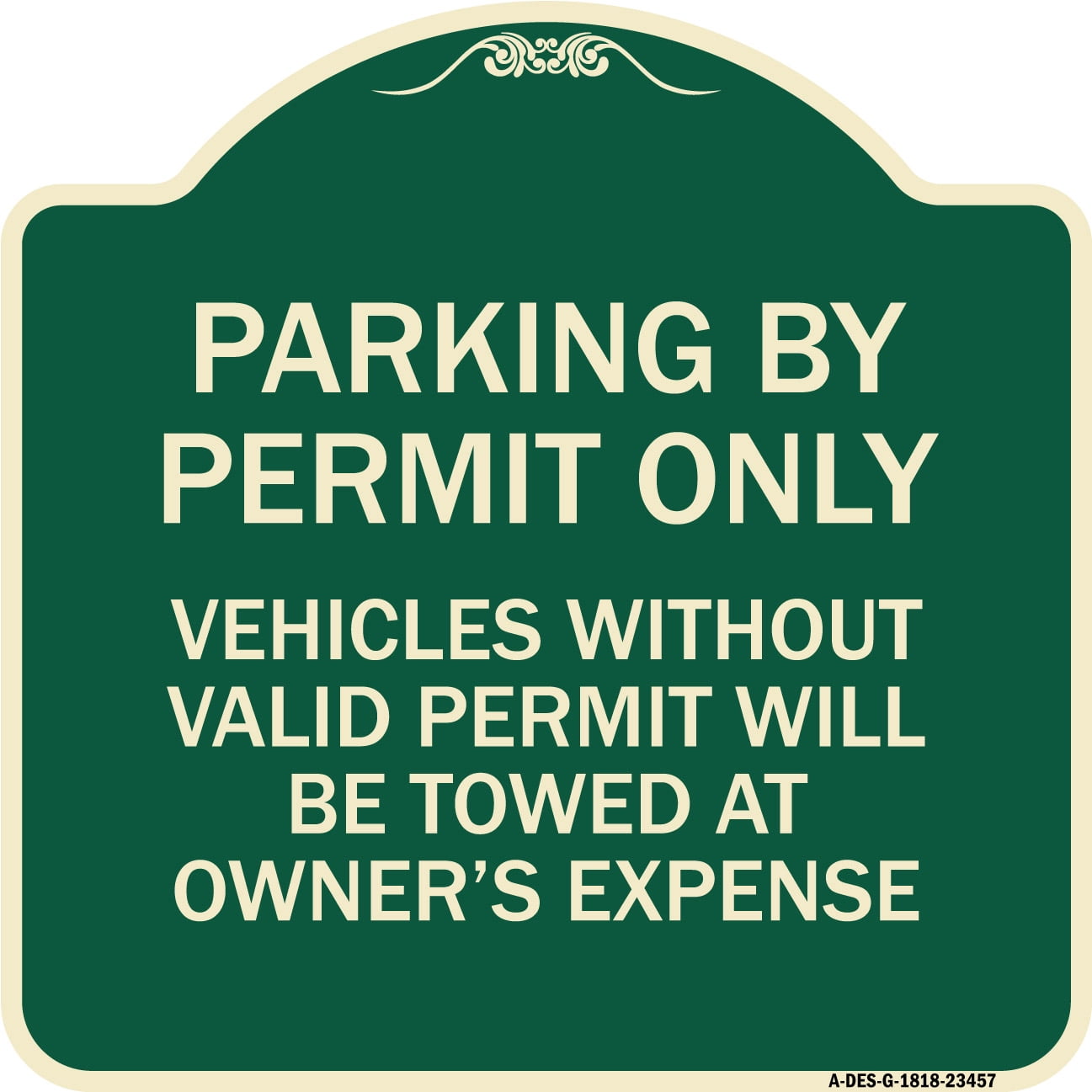 SignMission Designer Series Sign - Parking by Permit Only Vehicles ...