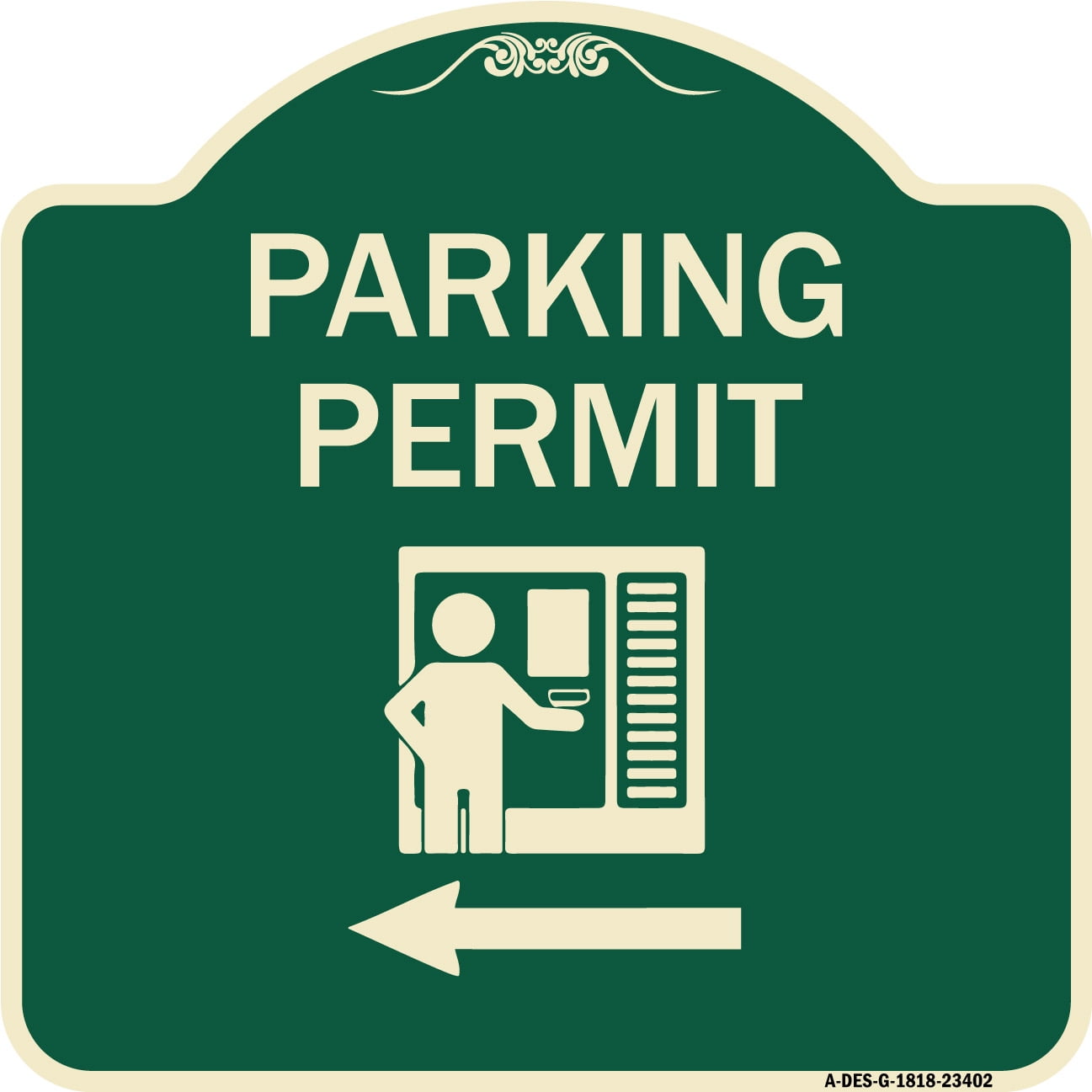 SignMission Designer Series Sign - Parking Permit (With Left Arrow ...