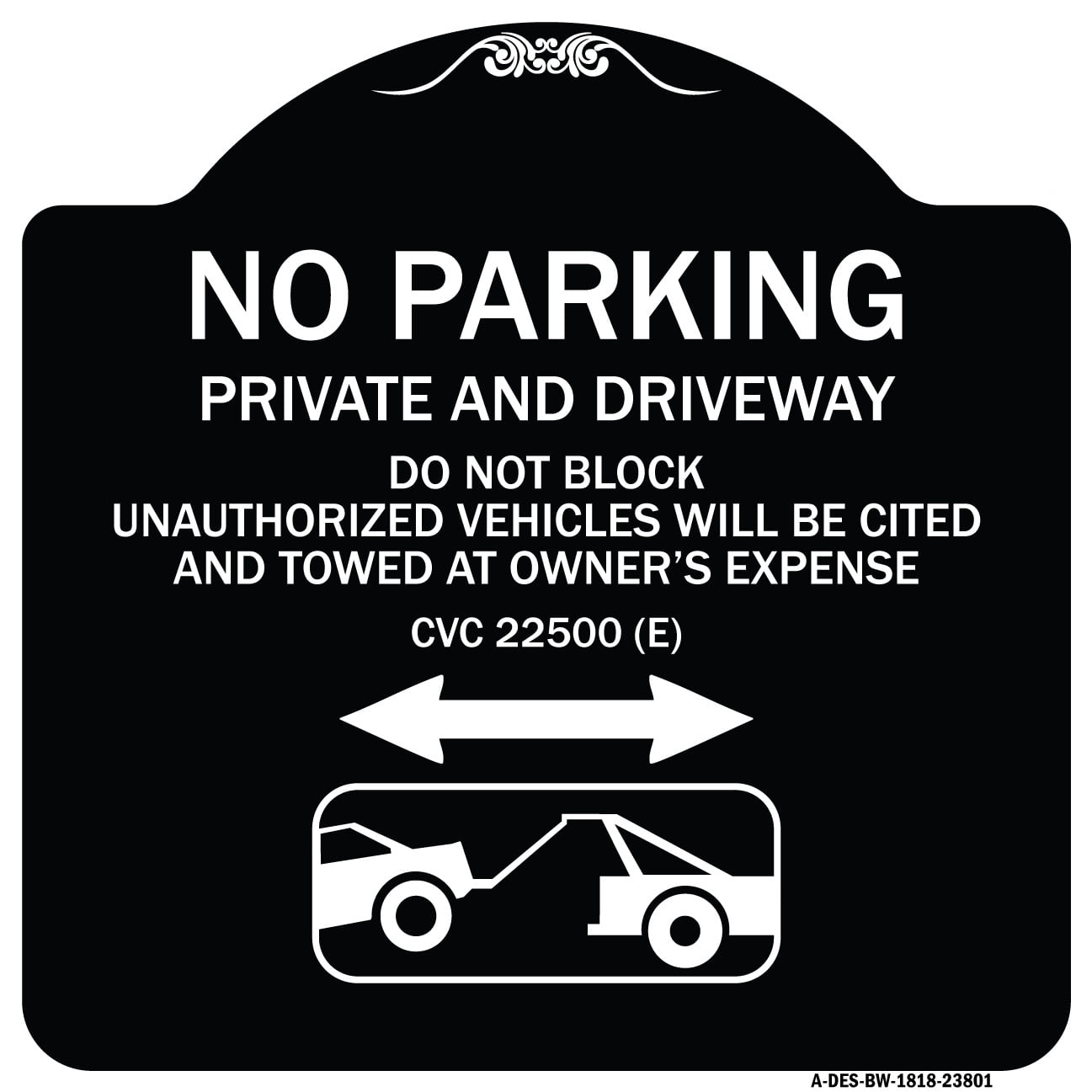 SignMission Designer Series Sign - No Parking - Private and Active ...