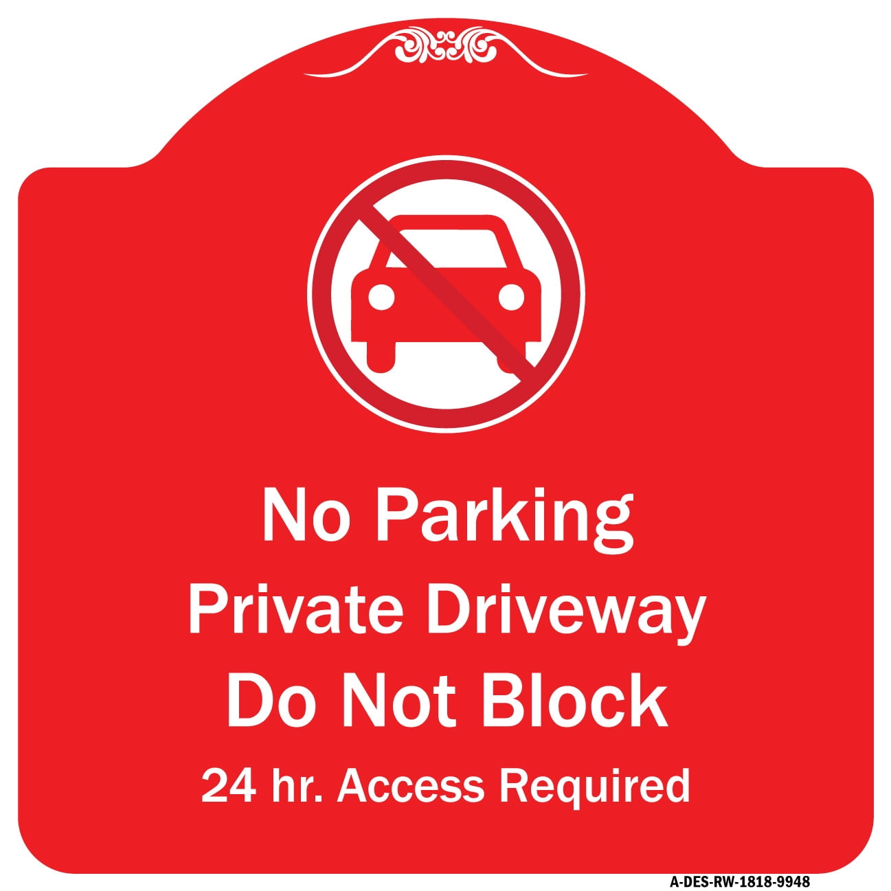 SignMission Designer Series Sign - No Parking Private Driveway Do Not ...