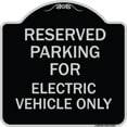 thumbnail image 1 of SignMission Designer Series Sign - Parking Reserved for Electric Vehicle Only | Black & Silver 18" X 18" Heavy-Gauge Aluminum Architectural Sign | Made in the USA, 1 of 4