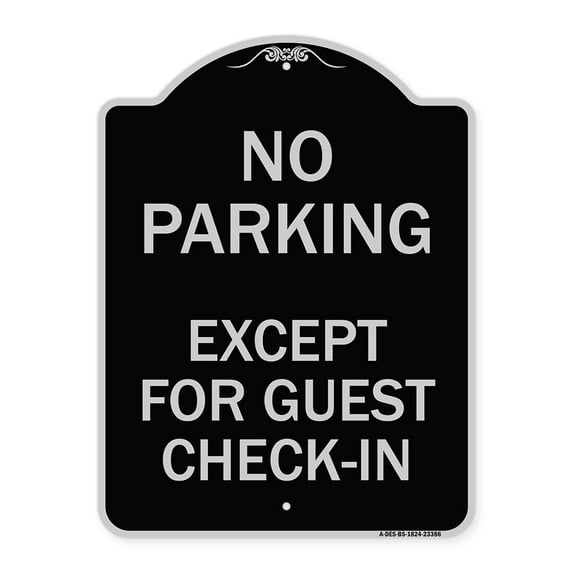 SignMission Designer Series Sign - Parking Reserved for Guests Only | Black & Silver 18" x 24" Heavy-Gauge Aluminum Architectural Sign | Protect Your Business & Municipality | Made in