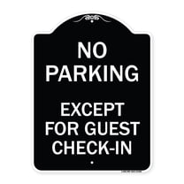 SignMission Designer Series Sign - Parking Reserved for Guests Only | Black & White 18" x 24" Heavy-Gauge Aluminum Architectural Sign | Protect Your Business & Municipality | Made in