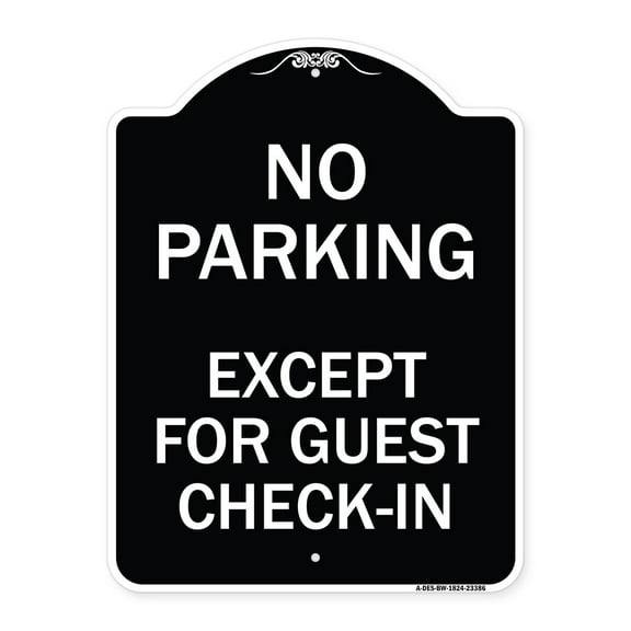 SignMission Designer Series Sign - Parking Reserved for Guests Only | Black & White 18" x 24" Heavy-Gauge Aluminum Architectural Sign | Protect Your Business & Municipality | Made in