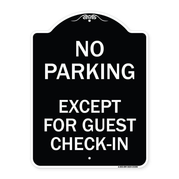 SignMission Designer Series Sign - Parking Reserved for Guests Only | Black & White 18" x 24" Heavy-Gauge Aluminum Architectural Sign | Protect Your Business & Municipality | Made in