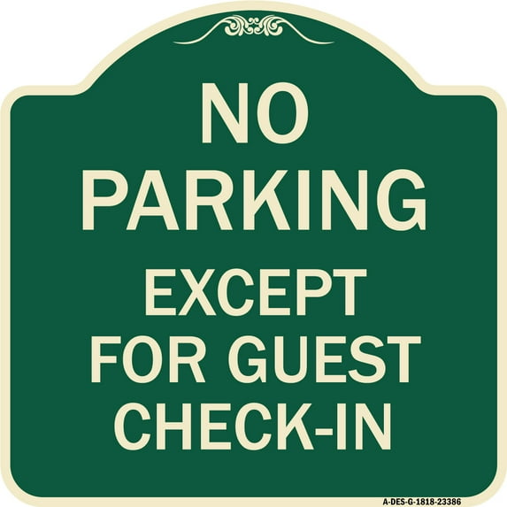 SignMission Designer Series Sign - Parking Reserved for Guests Only | Green & Tan 18" X 18" Heavy-Gauge Aluminum Architectural Sign | Protect Your Business & Municipality | Made in the