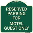 thumbnail image 1 of SignMission Designer Series Sign - Parking Reserved for Motel Guest Only | Green & Tan 18" X 18" Heavy-Gauge Aluminum Architectural Sign | Protect Your Business & Municipality | Made in, 1 of 4