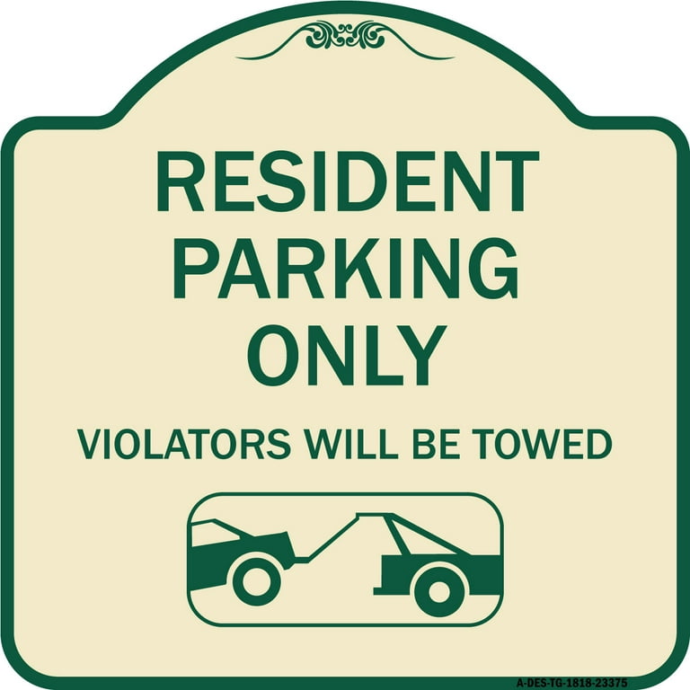 SignMission Designer Series Sign - Parking Reserved Towing Sign 
