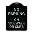 thumbnail image 1 of SignMission Designer Series Sign - No Parking on Sidewalk or Curb | Black & Silver 18" x 24" Heavy-Gauge Aluminum Architectural Sign | Protect Your Business & Municipality | Made in the, 1 of 4