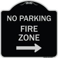 thumbnail image 1 of SignMission Designer Series Sign - No Parking Sign Fire Zone with Right Arrow | Black & Silver 18" X 18" Heavy-Gauge Aluminum Architectural Sign | Made in the USA, 1 of 4