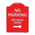 thumbnail image 1 of SignMission Designer Series Sign - No Parking Between Signs 2 | Red & White 18" x 24" Heavy-Gauge Aluminum Architectural Sign | Protect Your Business & Municipality | Made in the USA, 1 of 4