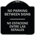 thumbnail image 1 of SignMission Designer Series Sign - No Parking Between Signs - No Estacione Entre Las Senales | Black & Silver 18" X 18" Heavy-Gauge Aluminum Architectural Sign | Made in the USA, 1 of 4