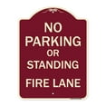 thumbnail image 1 of SignMission Designer Series Sign - No Parking or Standing Fire Lane | Burgundy 18" x 24" Heavy-Gauge Aluminum Architectural Sign | Protect Your Business & Municipality | Made in the USA, 1 of 4