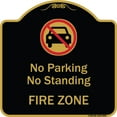 thumbnail image 1 of SignMission Designer Series Sign - No Parking Or Standing, Fire Zone With Graphic | Black & Gold 18" X 18" Heavy-Gauge Aluminum Architectural Sign | Made in the USA, 1 of 4
