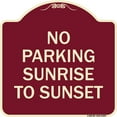 thumbnail image 1 of SignMission Designer Series Sign - No Parking Sunrise to Sunset (In Daylight) | Burgundy 18" X 18" Heavy-Gauge Aluminum Architectural Sign | Protect Your Business & Municipality | Made, 1 of 4