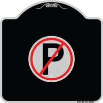 SignMission Designer Series Sign - No Parking Symbol | Black & Silver 18" X 18" Heavy-Gauge Aluminum Architectural Sign | Protect Your Business & Municipality | Made in the USA