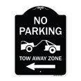 thumbnail image 1 of SignMission Designer Series Sign - No Parking Tow-Away Zone with Left Arrow | Black & White 18" x 24" Heavy-Gauge Aluminum Architectural Sign | Protect Your Business & Municipality |, 1 of 4