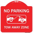 thumbnail image 1 of SignMission Designer Series Sign - No Parking Tow Away Zone | Red & White 18" X 18" Heavy-Gauge Aluminum Architectural Sign | Protect Your Business & Municipality | Made in the USA, 1 of 4