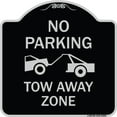 thumbnail image 1 of SignMission Designer Series Sign - No Parking Tow Away Zone (Tow Truck Symbol) | Black & Silver 18" X 18" Heavy-Gauge Aluminum Architectural Sign | Made in the USA, 1 of 4