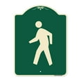 thumbnail image 1 of SignMission Designer Series Sign - Pedestrian Crossing Symbol | Green & Tan 18" x 24" Heavy-Gauge Aluminum Architectural Sign | Protect Your Business & Municipality | Made in the USA, 1 of 4