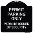 thumbnail image 1 of SignMission Designer Series Sign - Permit Parking Only Permits Issued by Security | Black & White 18" X 18" Heavy-Gauge Aluminum Architectural Sign | Made in the USA, 1 of 4