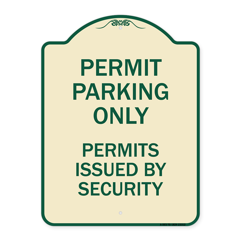 Issued Sign SignMission Designer Series Sign - Permit Parking Only Permits Issued ...