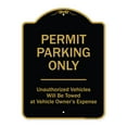 thumbnail image 1 of SignMission Designer Series Sign - Permit Parking Only Unauthorized Vehicles | Black & Gold 18" x 24" Heavy-Gauge Aluminum Architectural Sign | Protect Your Business & Municipality |, 1 of 4