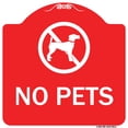 thumbnail image 1 of SignMission Designer Series Sign - No Pets | Red & White 18" X 18" Heavy-Gauge Aluminum Architectural Sign | Protect Your Business & Municipality | Made in the USA, 1 of 4