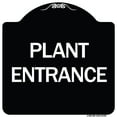 thumbnail image 1 of SignMission Designer Series Sign - Plant Entrance | Black & White 18" X 18" Heavy-Gauge Aluminum Architectural Sign | Protect Your Business & Municipality | Made in the USA, 1 of 4