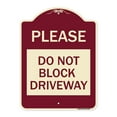 thumbnail image 1 of SignMission Designer Series Sign - Please Do Not Block Driveway | Burgundy 18" x 24" Heavy-Gauge Aluminum Architectural Sign | Protect Your Business & Municipality | Made in the USA, 1 of 4