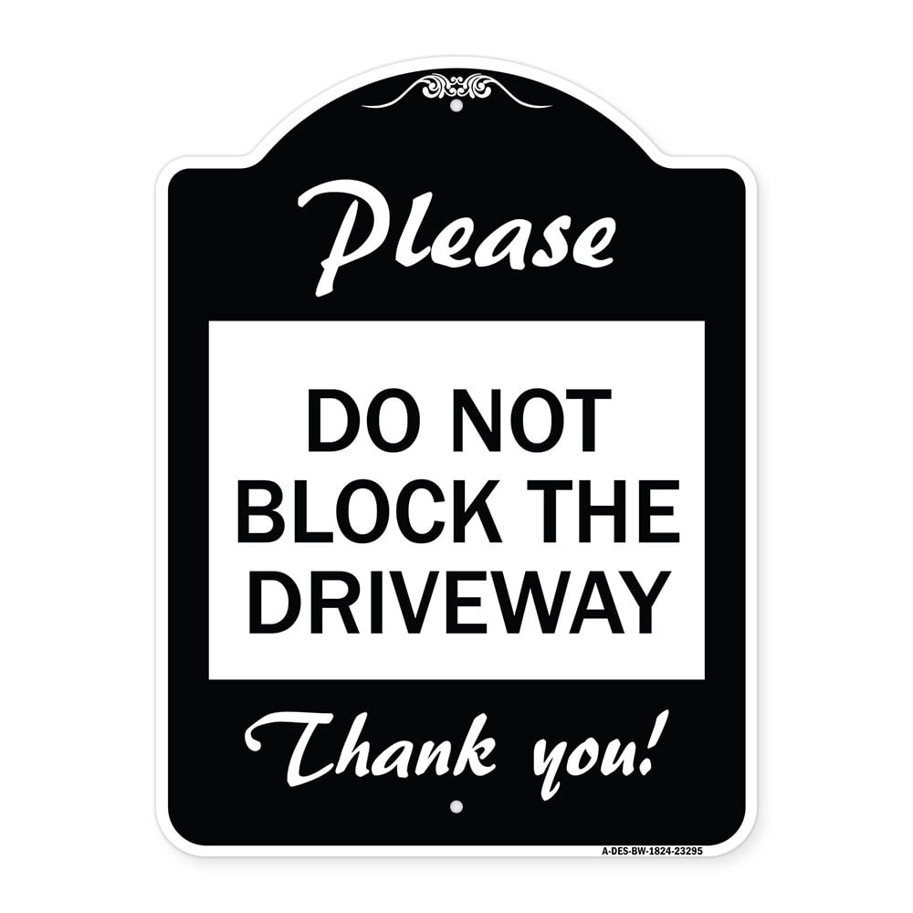 SmartSign 'Do Not Block Driveway' Reflective Aluminum Sign - 10" X 14", Engineer Grade 6 thumbnail image