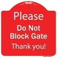 thumbnail image 1 of SignMission Designer Series Sign - Please Do Not Block Gate | Red & White 18" X 18" Heavy-Gauge Aluminum Architectural Sign | Protect Your Business & Municipality | Made in the USA, 1 of 4
