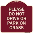 thumbnail image 1 of SignMission Designer Series Sign - Please Do Not Drive or Park on Grass | Burgundy 18" X 18" Heavy-Gauge Aluminum Architectural Sign | Protect Your Business & Municipality | Made in the, 1 of 4
