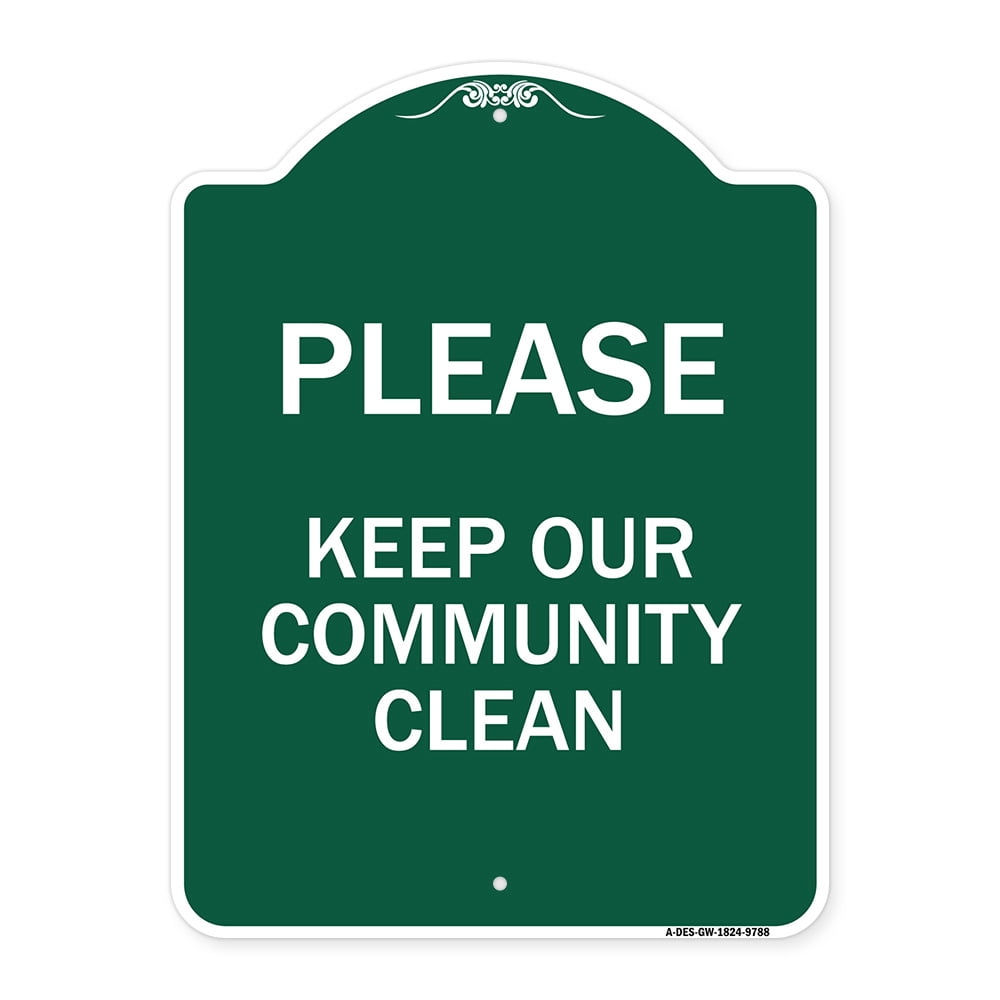 SignMission Designer Series Sign - Please Keep Our Community Clean ...