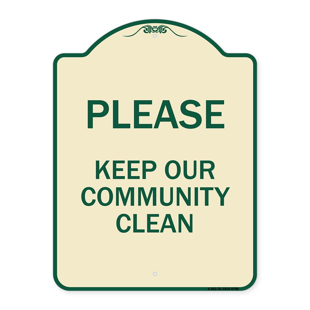 SignMission Designer Series Sign - Please Keep Our Community Clean ...
