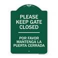 thumbnail image 1 of SignMission Designer Series Sign - Please Keep Gate Closed Por Favor Mantenga La Puerta Cerrada | Green & White 18" x 24" Heavy-Gauge Aluminum Architectural Sign | Made in the USA, 1 of 4
