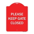 thumbnail image 1 of SignMission Designer Series Sign - Please Keep Gate Closedplease Keep Gate Closed | Red & White 18" x 24" Heavy-Gauge Aluminum Architectural Sign | Made in the USA, 1 of 4