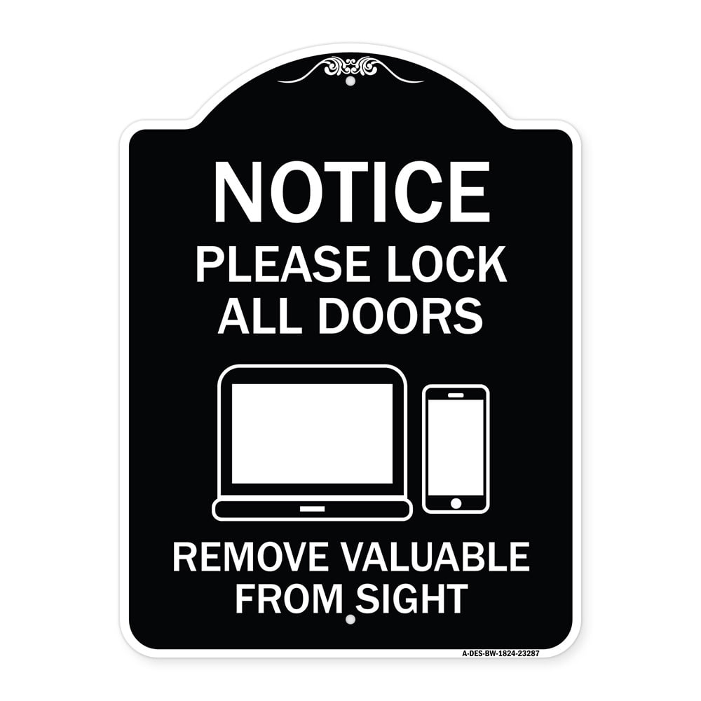 SignMission Designer Series Sign - Please Lock All Doors Remove ...