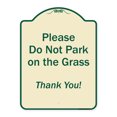 thumbnail image 1 of SignMission Designer Series Sign - Please Do Not Park On The Grass Thank You! | Tan & Green 18" x 24" Heavy-Gauge Aluminum Architectural Sign | Protect Your Business & Municipality |, 1 of 4